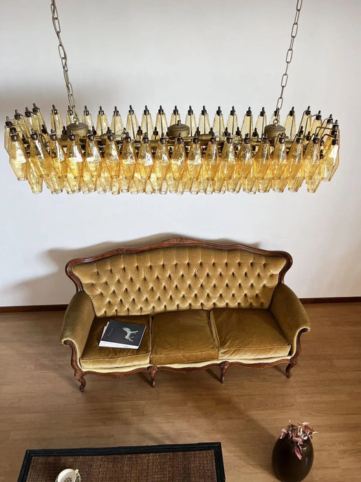Elegant Amber Murano Poliedri Chandelier-DWHOME