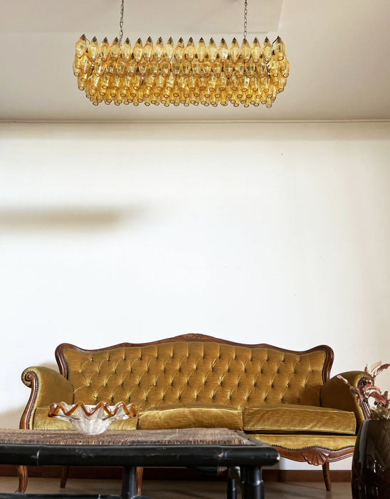 Elegant Amber Murano Poliedri Chandelier-DWHOME