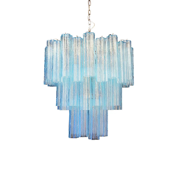 Elegant Blue Murano Glass Tube Chandelier-DWHOME