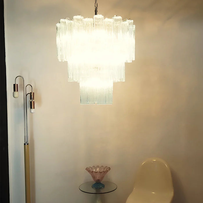 Elegant Blue Murano Glass Tube Chandelier-DWHOME