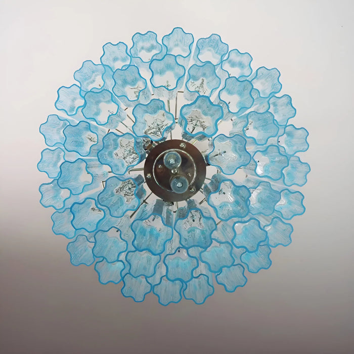 Elegant Blue Murano Glass Tube Chandelier-DWHOME