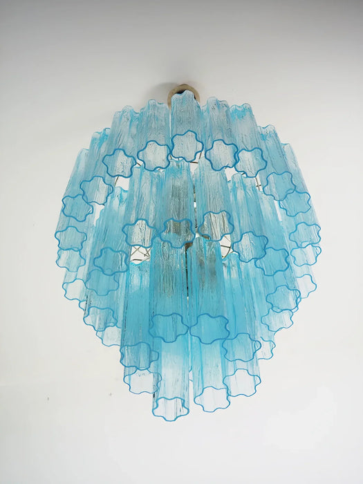 Elegant Blue Murano Glass Tube Chandelier-DWHOME