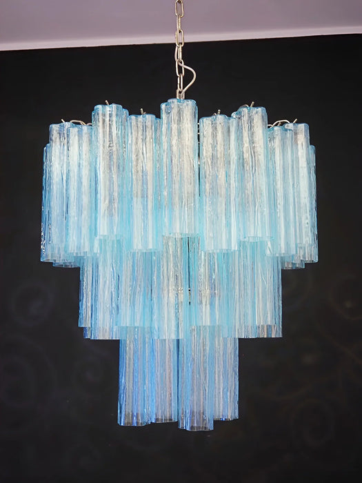 Elegant Blue Murano Glass Tube Chandelier-DWHOME