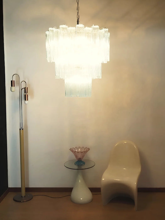 Elegant Blue Murano Glass Tube Chandelier-DWHOME