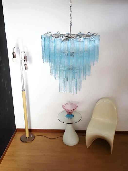 Elegant Blue Murano Glass Tube Chandelier-DWHOME