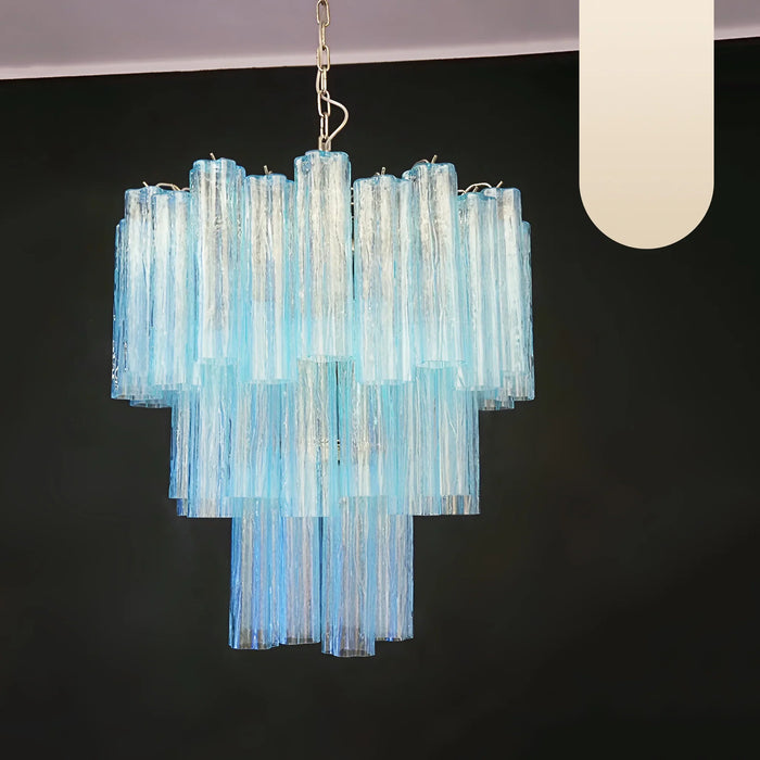 Elegant Blue Murano Glass Tube Chandelier-DWHOME
