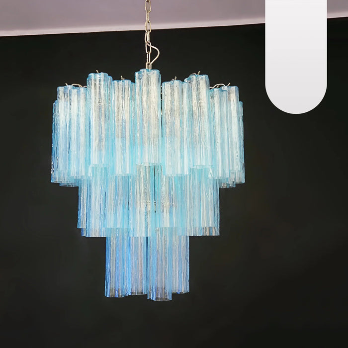 Elegant Blue Murano Glass Tube Chandelier-DWHOME