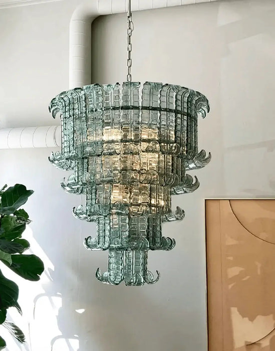 Elegant Leaf-Shaped Murano Glass Chandelier-DWHOME