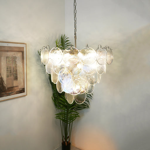 Elegant Murano Disc Iridescent Chandelier-DWHOME