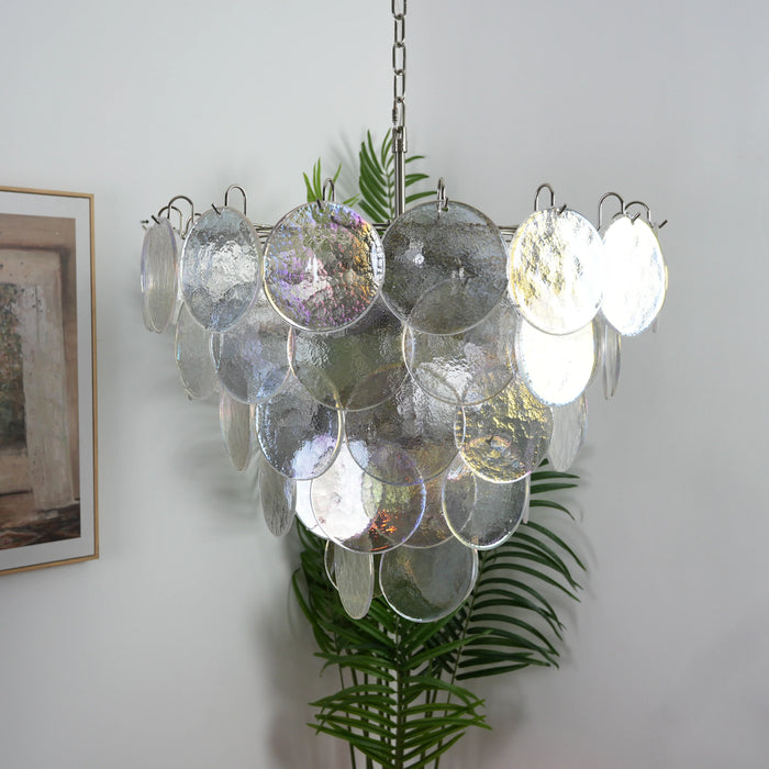 Elegant Murano Disc Iridescent Chandelier-DWHOME