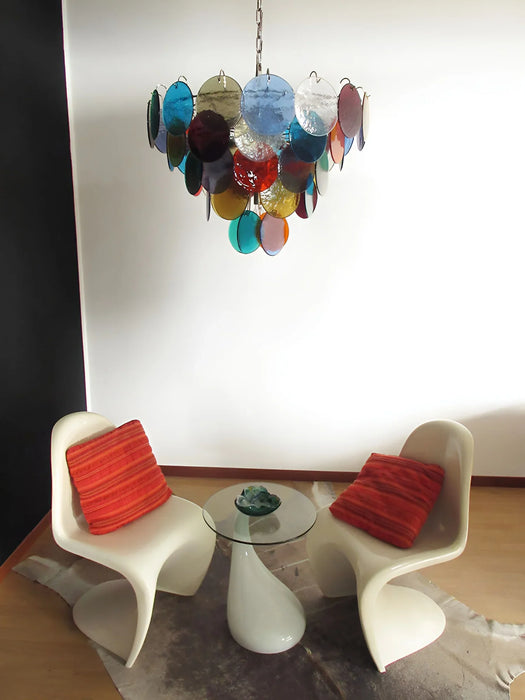 Elegant Murano Disc Multicolored Chandelier-DWHOME