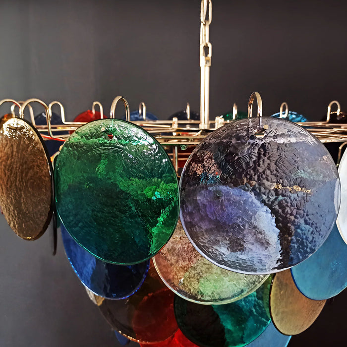 Elegant Murano Disc Multicolored Chandelier-DWHOME