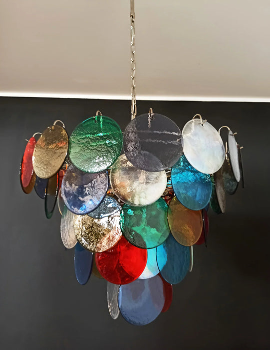 Elegant Murano Disc Multicolored Chandelier-DWHOME