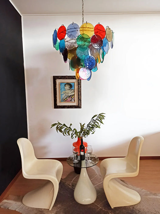 Elegant Murano Disc Multicolored Chandelier-DWHOME
