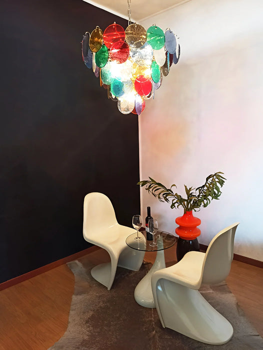 Elegant Murano Disc Multicolored Chandelier-DWHOME