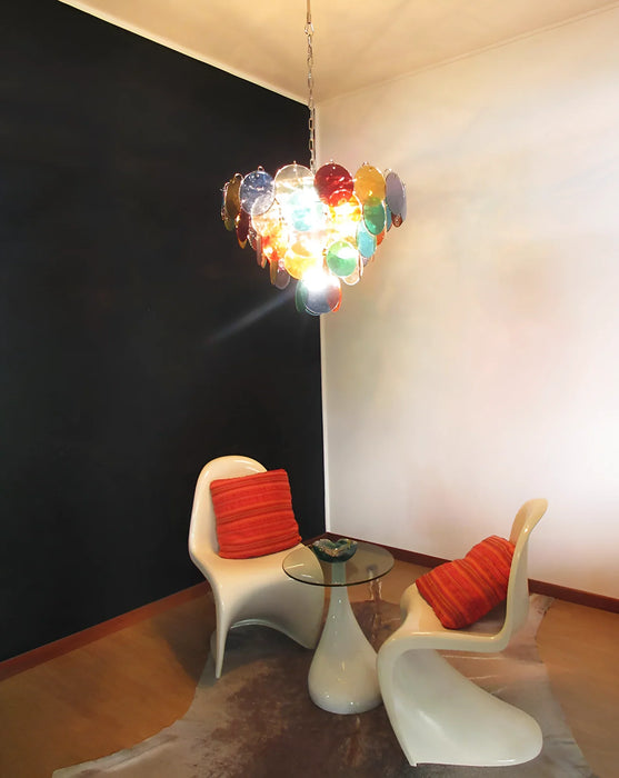 Elegant Murano Disc Multicolored Chandelier-DWHOME
