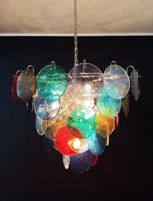Elegant Murano Disc Multicolored Chandelier-DWHOME