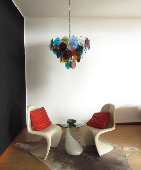 Elegant Murano Disc Multicolored Chandelier-DWHOME