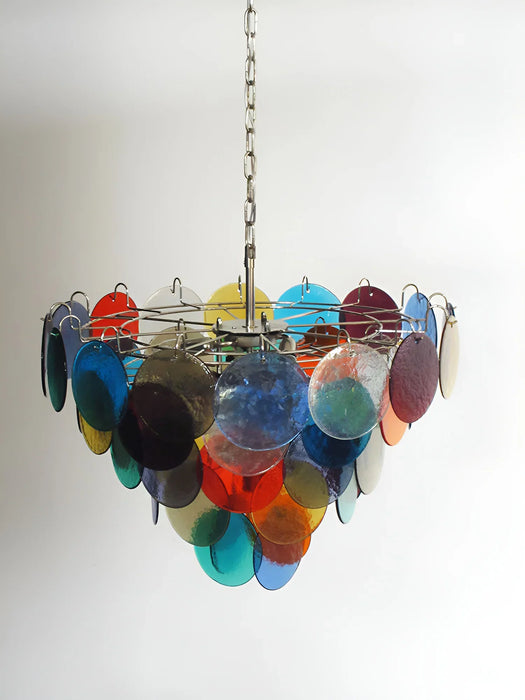 Elegant Murano Disc Multicolored Chandelier-DWHOME