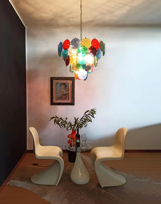 Elegant Murano Disc Multicolored Chandelier-DWHOME