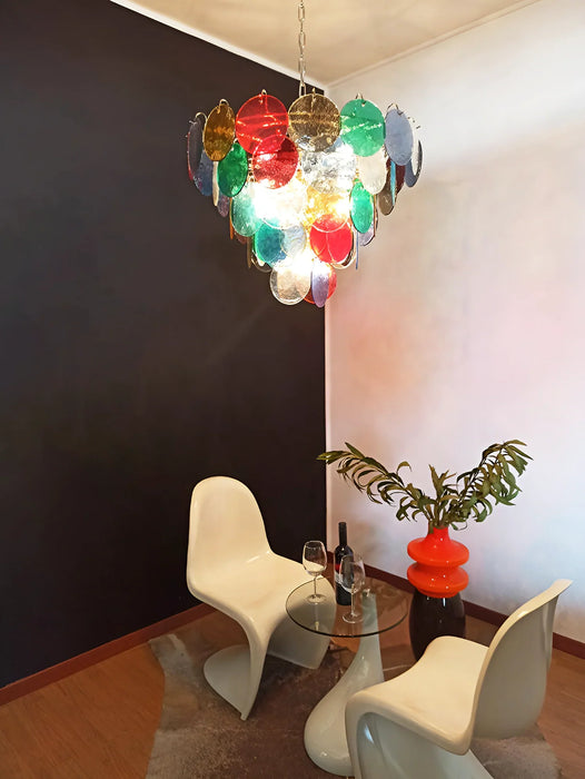 Elegant Murano Disc Multicolored Chandelier-DWHOME