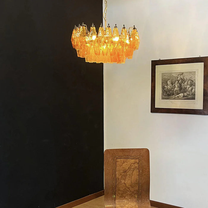 Poliedri Murano Amber Chandelier-DWHOME