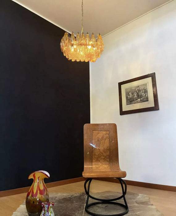 Poliedri Murano Amber Chandelier-DWHOME