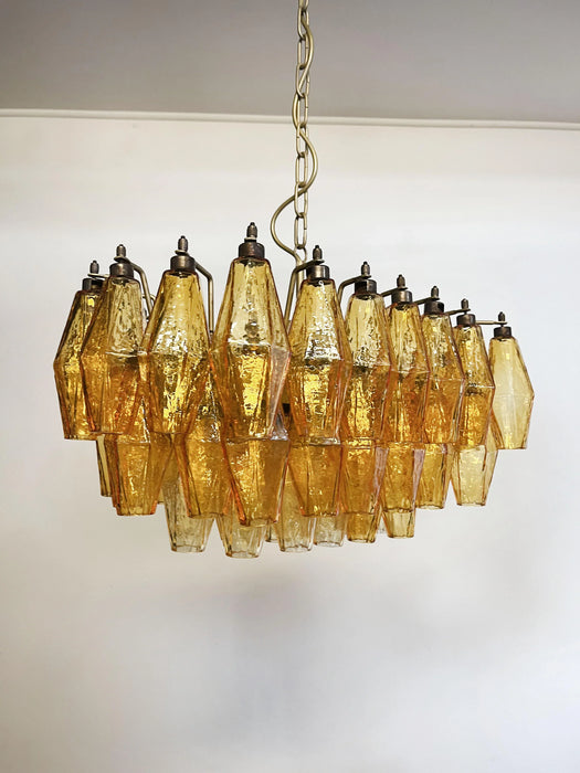 Poliedri Murano Amber Chandelier-DWHOME