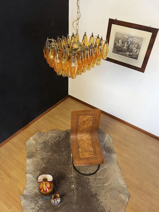 Poliedri Murano Amber Chandelier-DWHOME