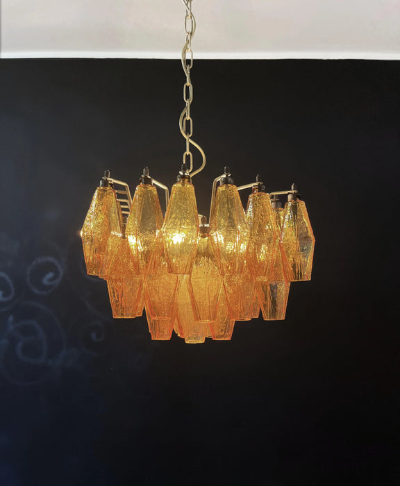 Poliedri Murano Amber Chandelier-DWHOME