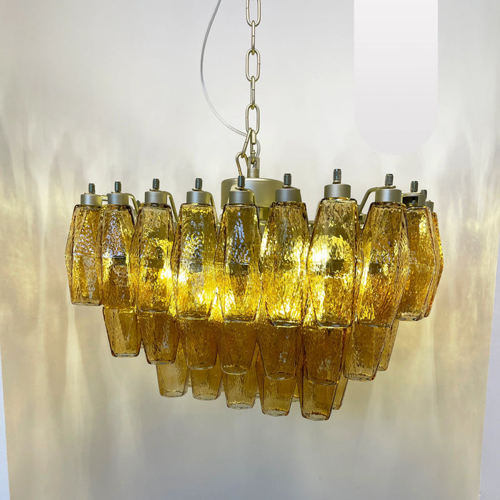 Poliedri Murano Amber Chandelier-DWHOME