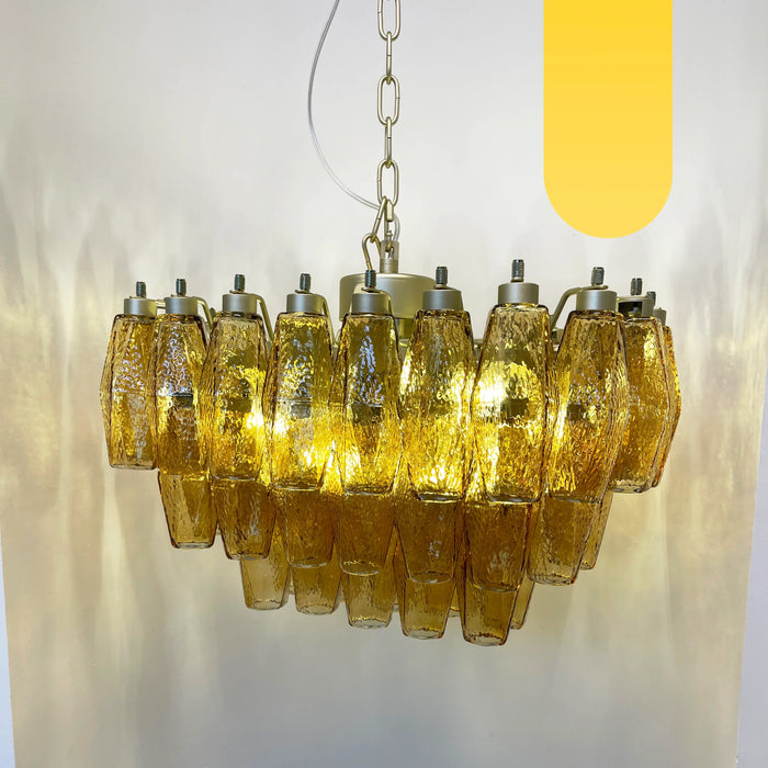 Poliedri Murano Amber Chandelier-DWHOME