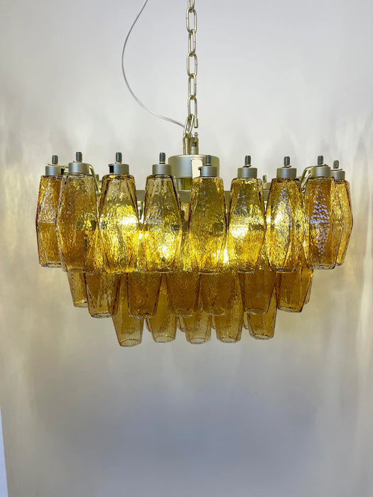 Poliedri Murano Amber Chandelier-DWHOME