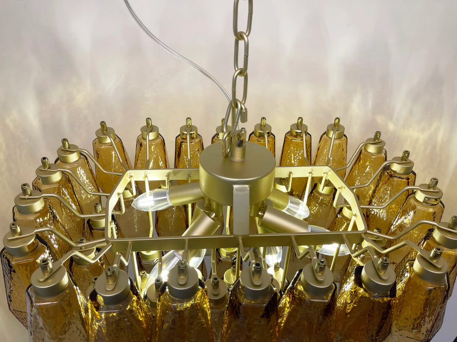 Poliedri Murano Amber Chandelier-DWHOME