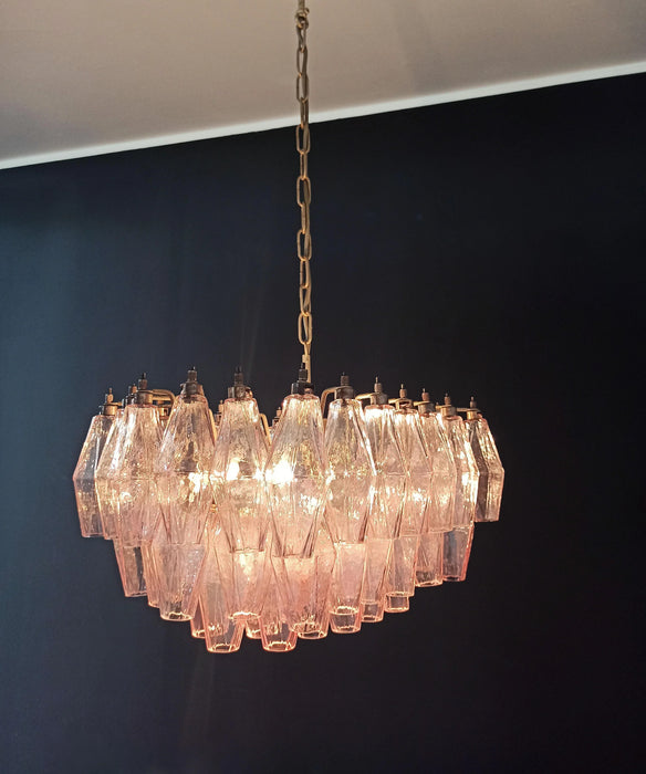 Poliedri Murano Pink Chandelier-DWHOME