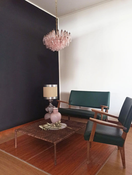 Poliedri Murano Pink Chandelier-DWHOME