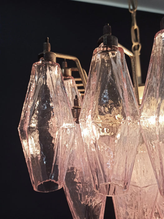 Poliedri Murano Pink Chandelier-DWHOME