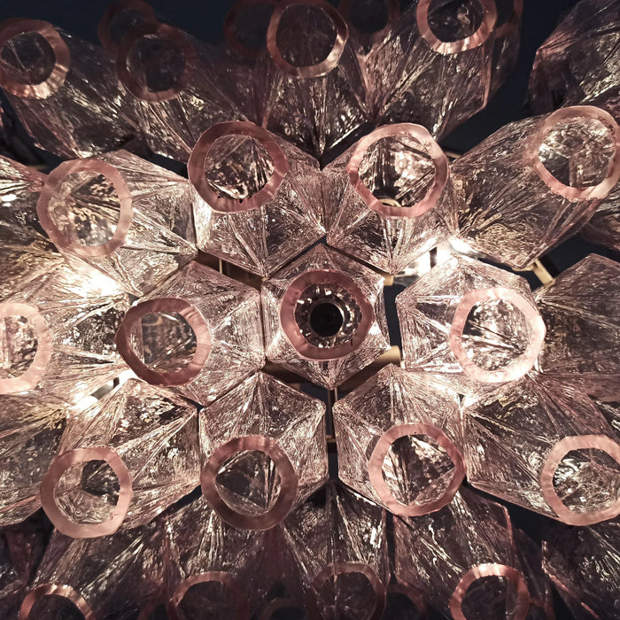 Poliedri Murano Pink Chandelier-DWHOME