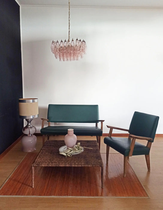 Poliedri Murano Pink Chandelier-DWHOME
