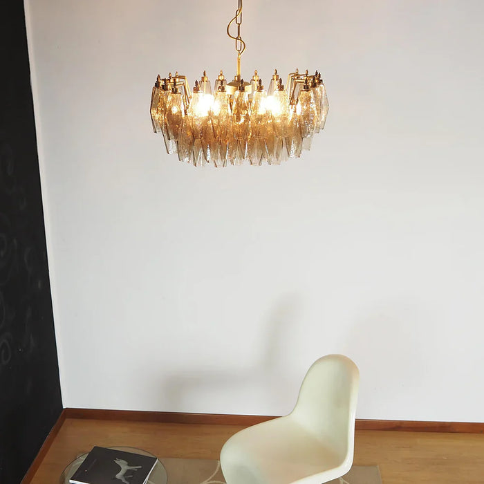 Poliedri Murano Smoked Chandelier-DWHOME