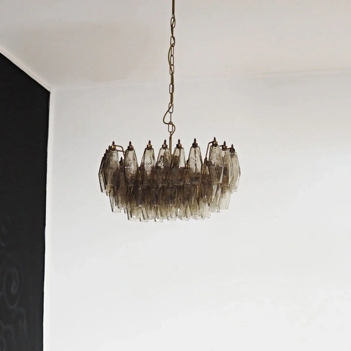 Poliedri Murano Smoked Chandelier-DWHOME