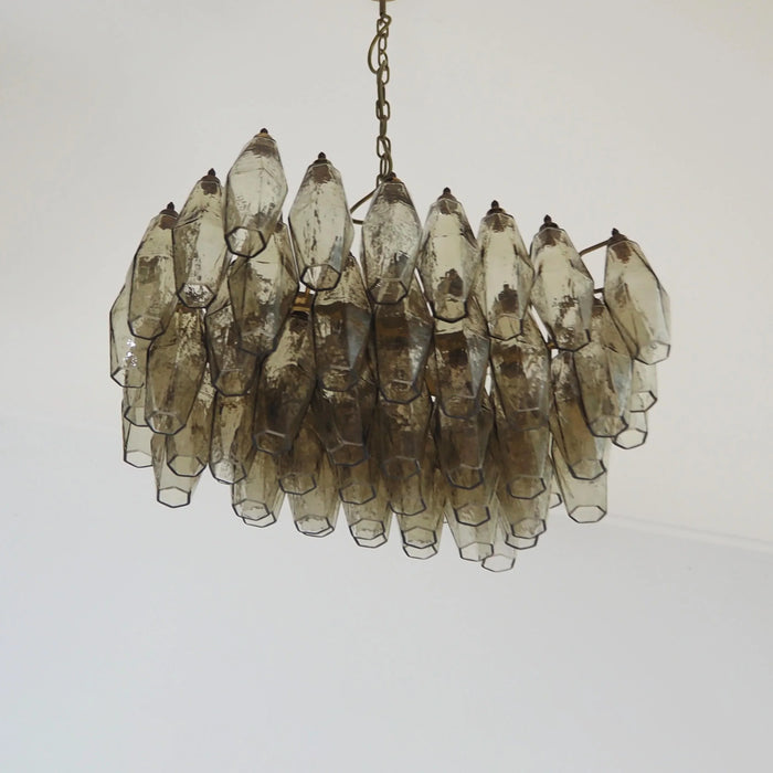 Poliedri Murano Smoked Chandelier-DWHOME