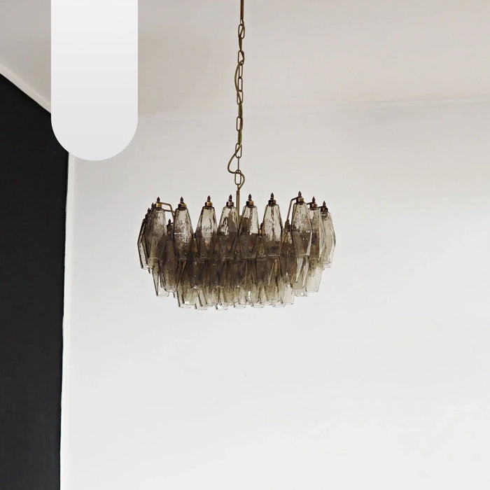 Poliedri Murano Smoked Chandelier-DWHOME