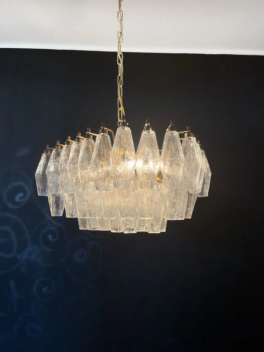 Poliedri Murano Trasparent Chandelier-DWHOME