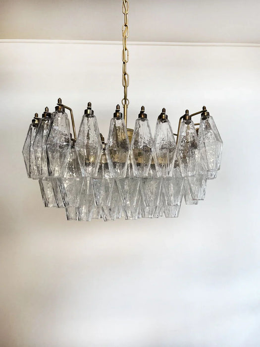 Poliedri Murano Trasparent Chandelier-DWHOME
