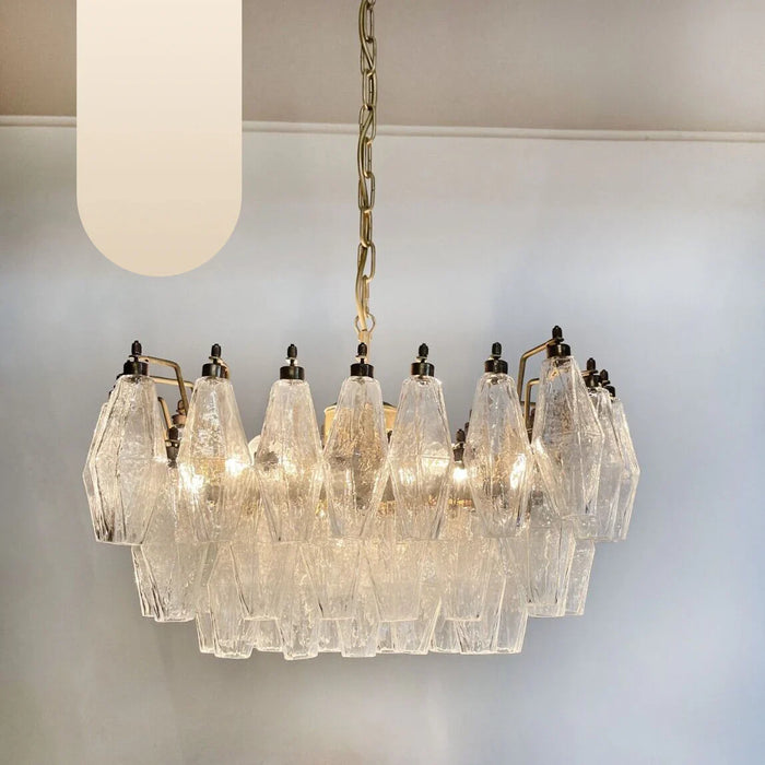 Poliedri Murano Trasparent Chandelier-DWHOME