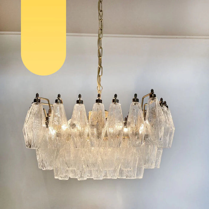 Poliedri Murano Trasparent Chandelier-DWHOME