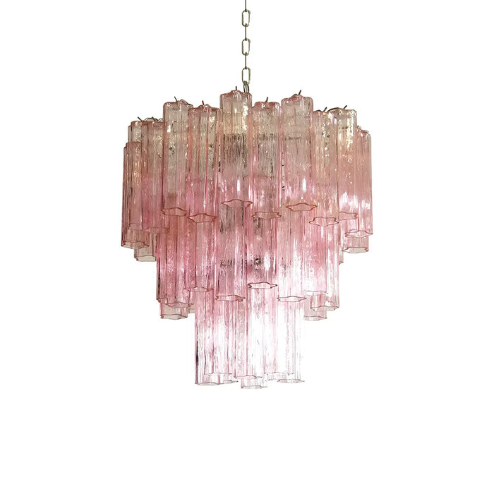 Elegant Pink Murano Glass Tube Chandelier-DWHOME