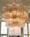 Elegant Pink Murano Glass Tube Chandelier-DWHOME