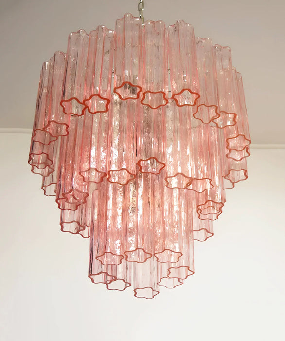 Elegant Pink Murano Glass Tube Chandelier-DWHOME